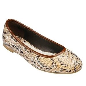 HEAVENLY SOLES BALLET FLATS - BROWN/BEIGE SIZES 7D & 8D WIDE (NEW WITH TAGS)